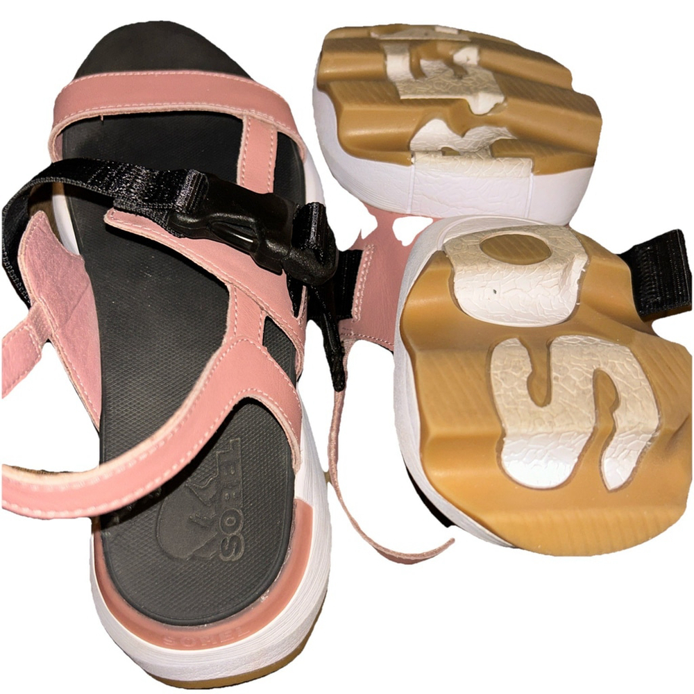 Sorel Womens Kinetic Impact Sling B/W Slingback Sandals 6.5 Medium Buckle Strap - Picture 7 of 7